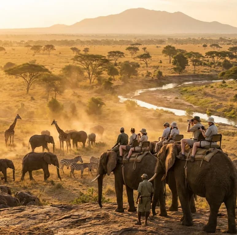 Guests taking part in a guided wildlife experience